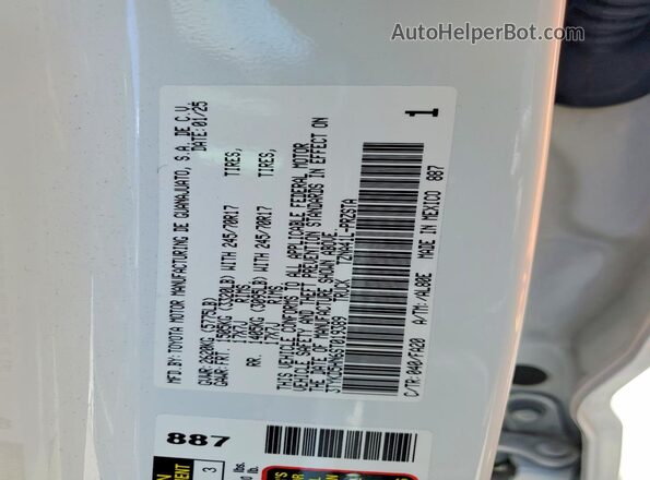 3TYKD5HN6ST019389 2025 TOYOTA TACOMA White Вид наклейки з VIN-кодом
