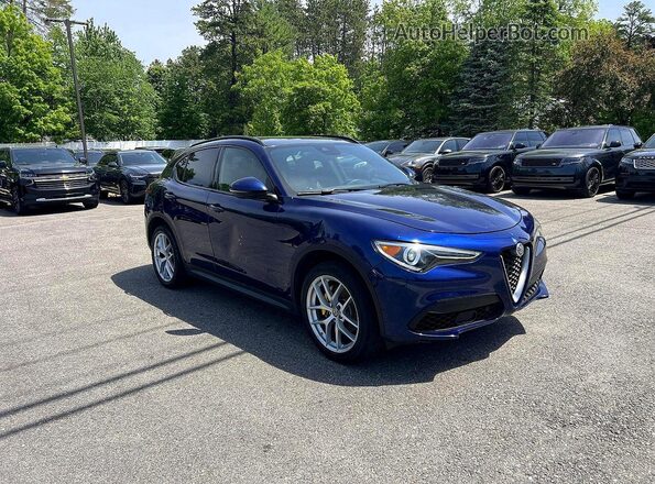 ZASPAKBN7K7C71882 2019 ALFA ROMEO STELVIO Blue Trasero izquierdo