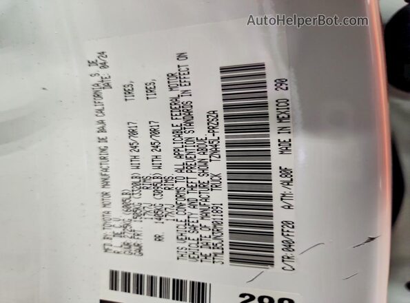 3TMLB5JN3RM011891 2024 TOYOTA TACOMA White 