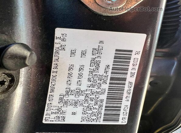 3TMDZ5BN7GM001408 2016 TOYOTA TACOMA Gray 