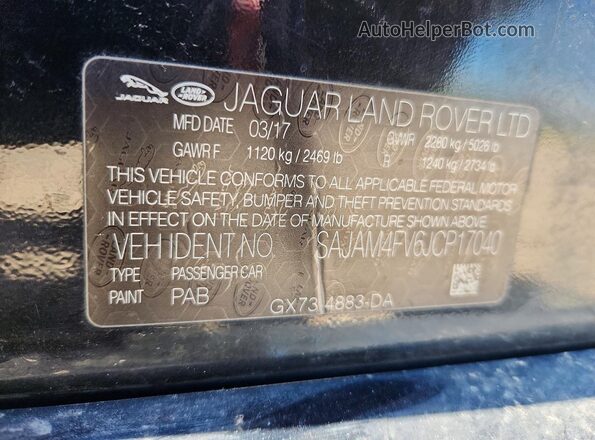 SAJAM4FV6JCP17040 2018 JAGUAR XF Black 