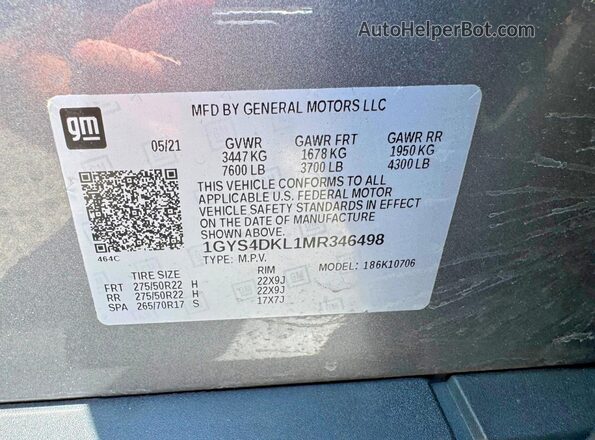 1GYS4DKL1MR346498 2021 CADILLAC ESCALADE Gray Widok tylnych siedzeń