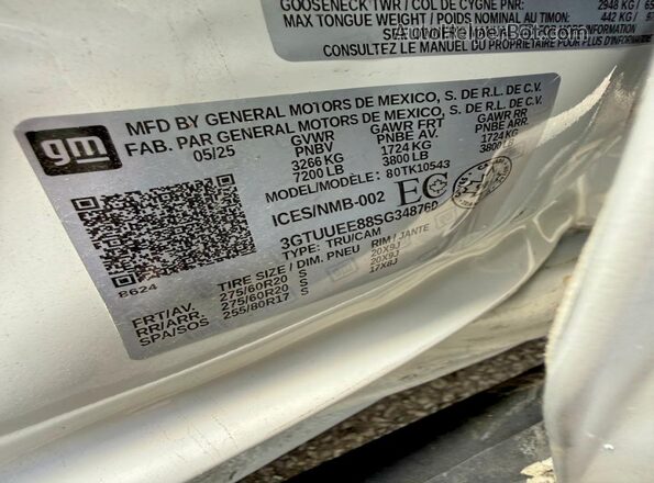 3GTUUEE885C348760 2025 GMC SIERRA White 