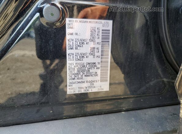 5N1AT2MV0HC860497 2017 NISSAN ROGUE Черный 