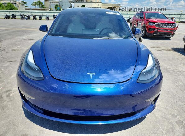 5YJ3E1EB2NF278700 2022 TESLA MODEL Синий Вид сзади