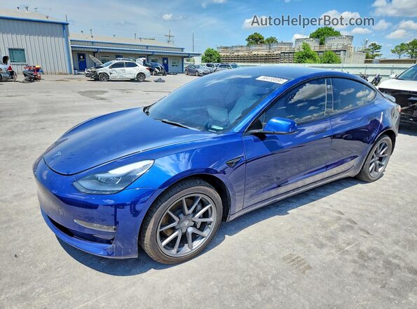 5YJ3E1EB2NF278700 2022 TESLA MODEL Синий Задняя левая четверть