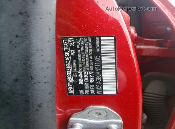 W1K5J4GB0MN211005 2021 MERCEDES-BENZ CLA-CLASS Red Вид підкапотного простору