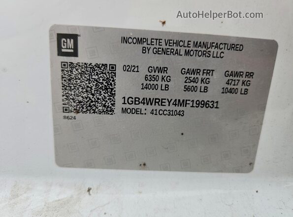 1GB4WREY4MF199631 2021 CHEVROLET SILVERADO White 