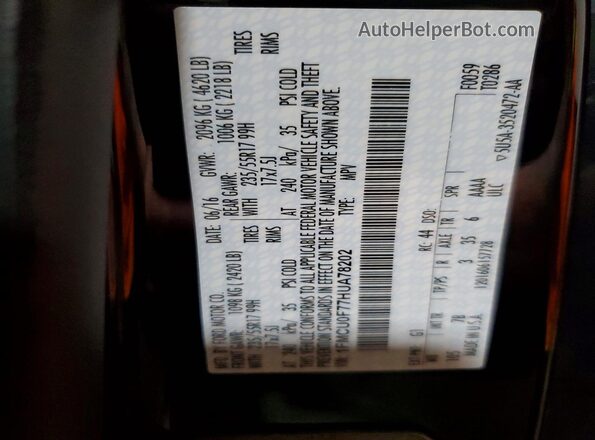 1FMCU0F77HUA78202 2017 FORD ESCAPE Black 