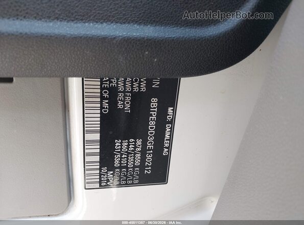 8BTPE8DD3GE130212 2016 MERCEDES-BENZ SPRINTER Белый Вид подкапотного пространства