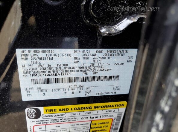 1FMJU1G82SEA12775 2025 FORD EXPEDITION Black VIN կոդի պիտակի տեսք
