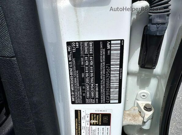 4JGFB5KB8MA395671 2021 MERCEDES-BENZ GLE White უკანა სალონის ხედი