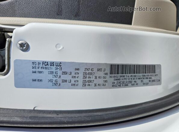 2C4RC1BG1LR123587 2020 CHRYSLER PACIFICA White Սալոնի 360 աստիճան տեսք
