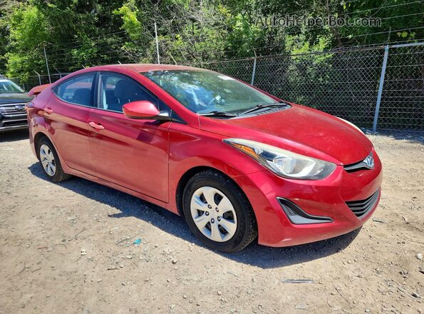 5NPDH4AE0GH757831 2016 HYUNDAI ELANTRA Red Vista frontal