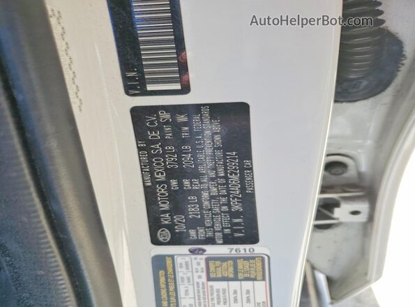 3KPF24AD6ME299214 2021 KIA FORTE White VIN կոդի պիտակի տեսք
