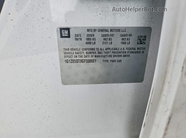 1G1ZE5ST8GF308661 2016 CHEVROLET MALIBU White 