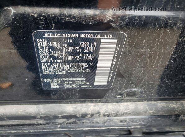 JN8AY2NDXK9093097 2019 NISSAN ARMADA Black 