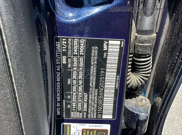 W1N0J8EB6NG025191 2022 MERCEDES-BENZ GLC-CLASS Blue Սալոնի հետևի տեսք
