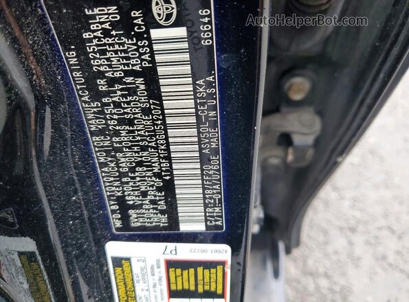 4T1BF1FK8GU542077 2016 TOYOTA CAMRY Black Vista de la etiqueta del VIN