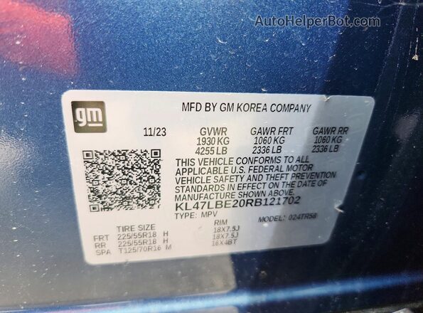 KL47LBE20RB121702 2024 BUICK OTHER Blue 360 interior view