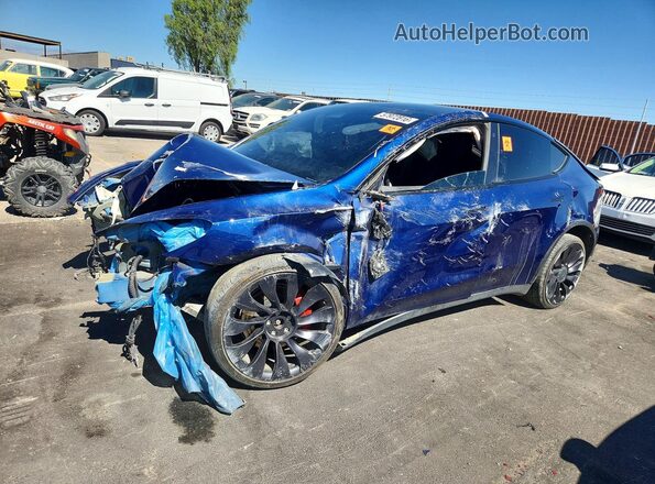 7SAYGDEF4NF407088 2022 TESLA MODEL Blue Հետևի ձախ