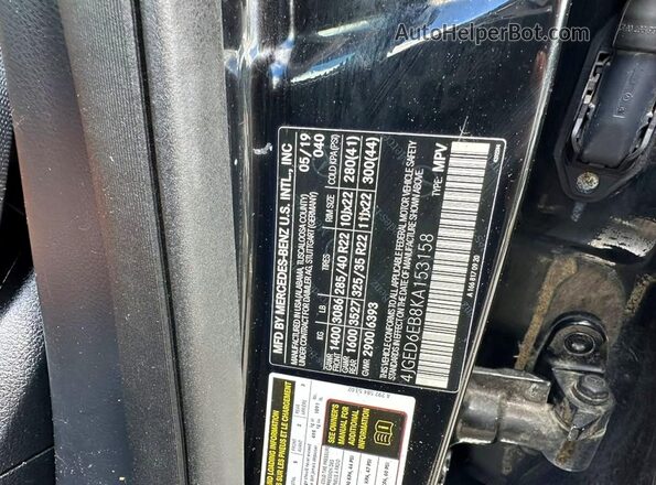 4JGED6EB8KA153158 2019 MERCEDES-BENZ GLE-CLASS Black უკანა სალონის ხედი