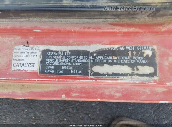 9248204128 1978 PORSCHE 924 Orange Շարժիչի բաժամունքի տեսք