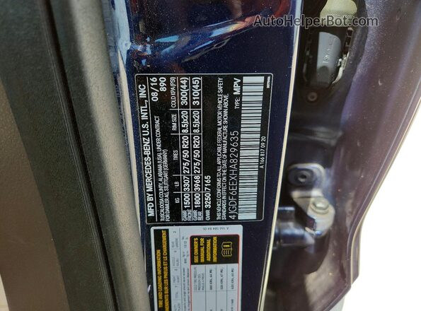 4JGDF6EEXHA829635 2017 MERCEDES-BENZ GLS Blue Սալոնի 360 աստիճան տեսք