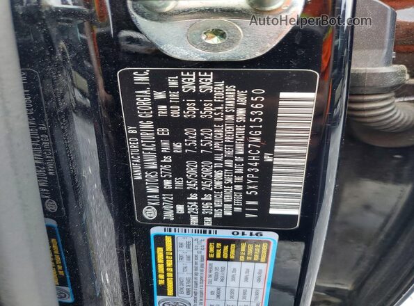 5XYP34HC7MG153650 2021 KIA TELLURIDE Black VIN sticker view