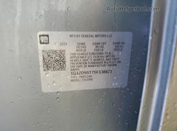 1G1ZD5ST7SF138823 2025 CHEVROLET MALIBU Gray 