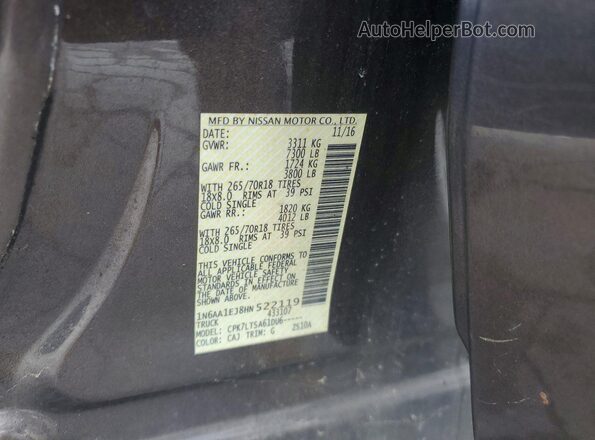 1N6AA1EJ8HN522119 2017 NISSAN TITAN Gray 
