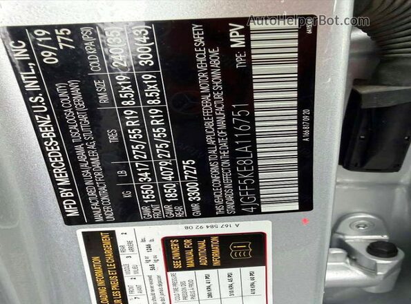 4JGFF5KE8LA116751 2020 MERCEDES-BENZ GLS Silver 