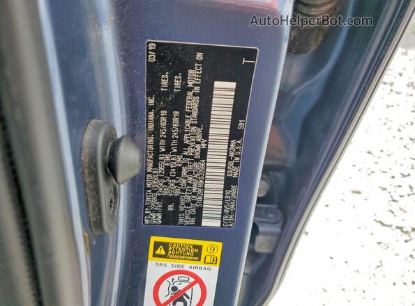 5TDKZRFH9KS326864 2019 TOYOTA HIGHLANDER Blue VIN sticker view