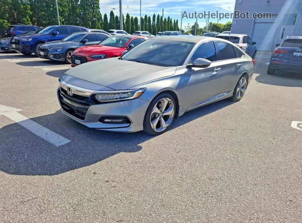 1HGCV1F96JA805394 2018 HONDA ACCORD Gray Trasero derecho