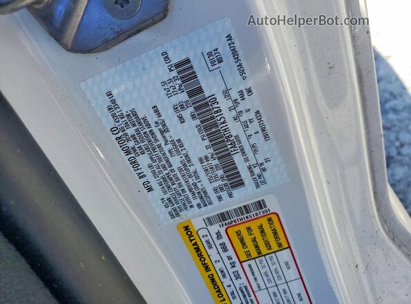 1FA6P8TH1K5187301 2019 FORD MUSTANG White Widok naklejki z numerem VIN