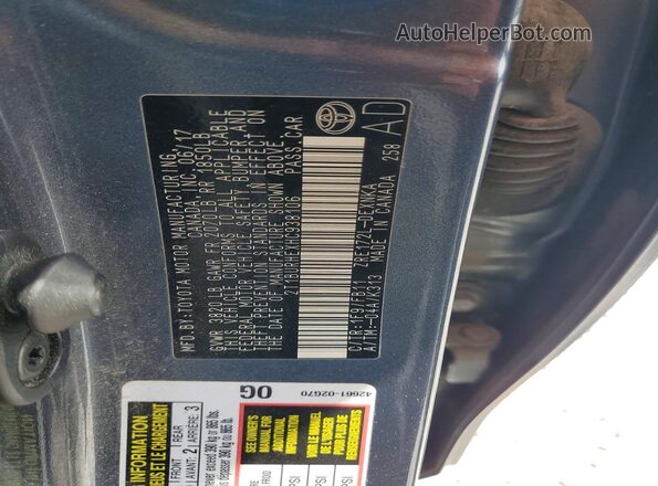 2T1BURHEXHC938106 2017 TOYOTA COROLLA Gray 
