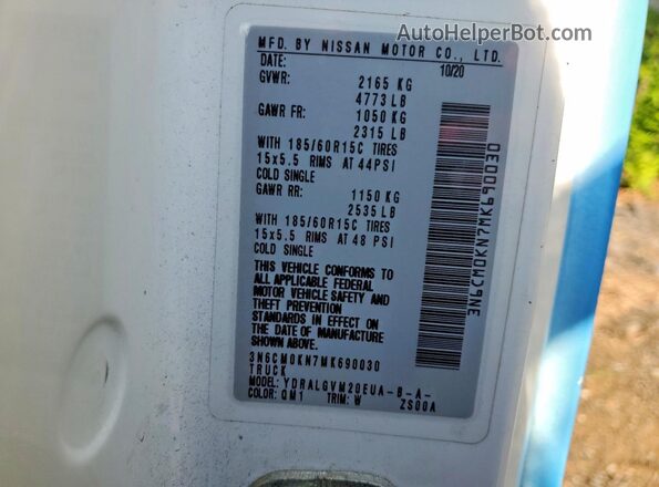 3N6CM0KN7MK690030 2021 NISSAN NV200 White 