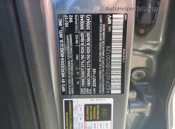 4JGDF6EE0JB050129 2018 MERCEDES-BENZ GLS-CLASS Charcoal Vista interior de 360 grados