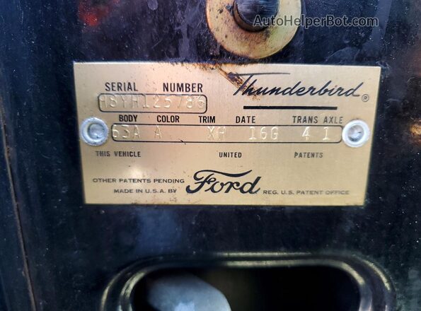 H8YH125786 1958 FORD THUNDERBIRD Black 