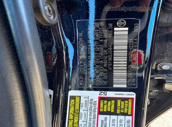 4T1G11AK0LU346463 2020 TOYOTA CAMRY Black 