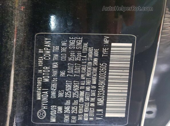 KM8J33A48KU032605 2019 HYUNDAI TUCSON Черный 