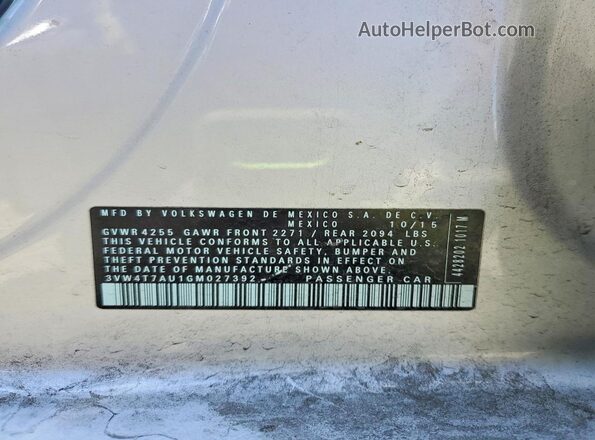 3VW4T7AU1GM027392 2016 VOLKSWAGEN GTI Silver 