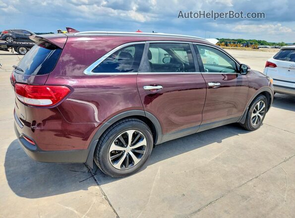 5XYPH4A53HG204077 2017 KIA SORENTO Maroon Tył prawy