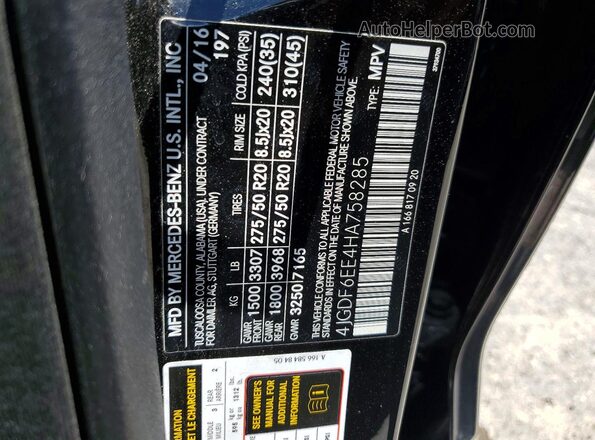 4JGDF6EE4HA758285 2017 MERCEDES-BENZ GLS Black 360 interior view