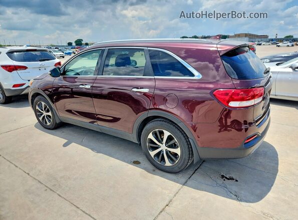 5XYPH4A53HG204077 2017 KIA SORENTO Maroon Tył lewy