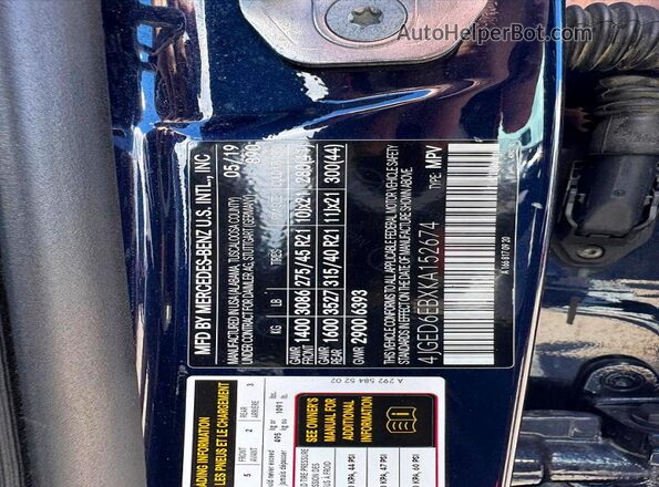 4JGED6EBXKA152674 2019 MERCEDES-BENZ GLE Black 