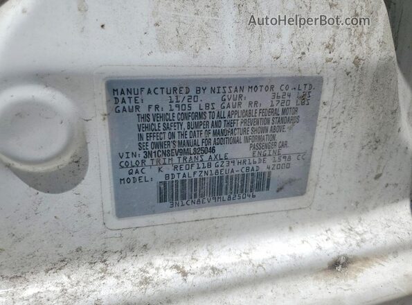 3N1CN8EV9ML825046 2021 NISSAN VERSA White 