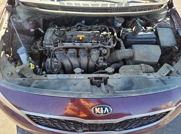 3KPFL4A75HE147003 2017 KIA FORTE Maroon Engine compartment view