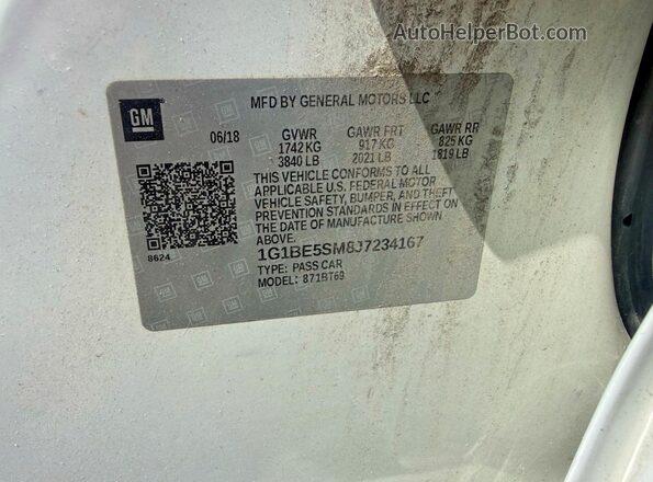 1G1BE5SM8J7234167 2018 CHEVROLET CRUZE White 