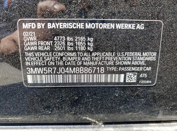 3MW5R7J04M8B86718 2021 BMW OTHER Black 